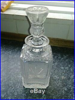 Vintage Edinburgh Crystal THISTLE Square Spirit Decanter VGC