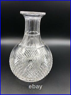 Vintage Edwardian Cut Crystal Glass Carafe Decanter, 8 Tall, 5 Widest