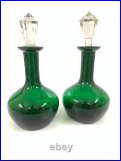 Vintage Emerald green decanter of Kumaon Royal Family