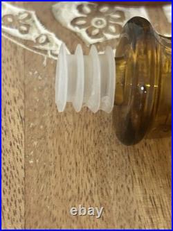 Vintage Empoli Amber Glass Genie Bottle Decanter Dolphin Fish MCM Italy 15.5