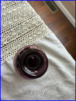 Vintage Empoli Amethyst Triple Gourd Art Glass Decanter Vase Italy MCM Purple