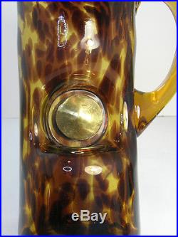 Vintage Empoli Art Glass Tartaruga design hand-blown wine decanter