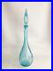 Vintage-Empoli-Blue-Glass-Genie-Bottle-Stopper-Ribbed-Italy-MCM-Decanter-21-5-01-vi