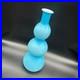Vintage-Empoli-Blue-Glass-Triple-Bubble-Gourd-Decanter-Bottle-Vase-Italian-MCM-01-iyd