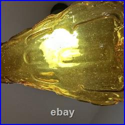 Vintage Empoli Brick Genie Bottle Amber MCM Decanter w Hobnail Stopper Italian