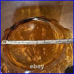 Vintage Empoli Brick Genie Bottle Amber MCM Decanter w Hobnail Stopper Italian