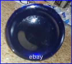 Vintage Empoli Decanter Cobalt Blue Paneled Glass Flame Topper 25.25 VAE On Base Vintage Empoli Decanter Cobalt Blue Paneled Glass Flame Topper 25.25 VAE On Base