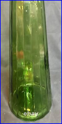 Vintage Empoli Decanter Genie Bottle With Stopper Green 27 Mid Century Modern