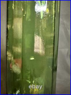 Vintage Empoli Decanter Genie Bottle With Stopper Green 27 Mid Century Modern