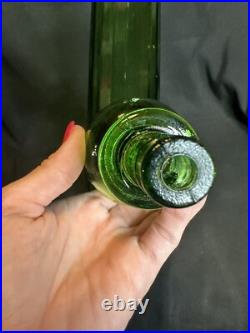 Vintage Empoli Decanter Genie Bottle With Stopper Green 27 Mid Century Modern