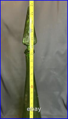 Vintage Empoli Decanter Genie Bottle With Stopper Green 27 Mid Century Modern