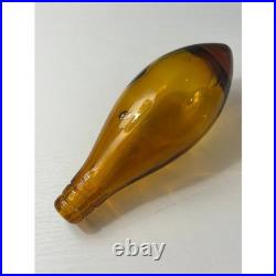 Vintage Empoli Decanter Madonna and Child Amber Art Glass MCM with Stopper