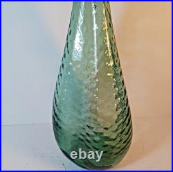 Vintage Empoli Decorative Green Glass Genie Bottle Decanter Retro MCM 22