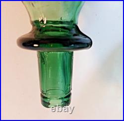 Vintage Empoli Decorative Green Glass Genie Bottle Decanter Retro MCM 22