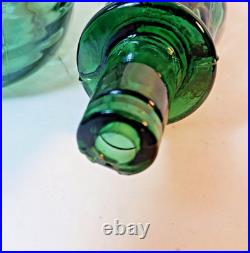 Vintage Empoli Decorative Green Glass Genie Bottle Decanter Retro MCM 22 Vintage Empoli Decorative Green Glass Genie Bottle Decanter Retro MCM 22