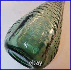 Vintage Empoli Decorative Green Glass Genie Bottle Decanter Retro MCM 22