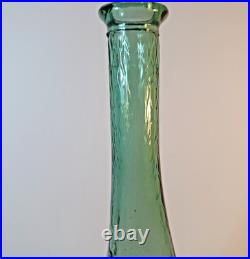 Vintage Empoli Decorative Green Glass Genie Bottle Decanter Retro MCM 22