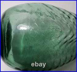 Vintage Empoli Decorative Green Glass Genie Bottle Decanter Retro MCM 22