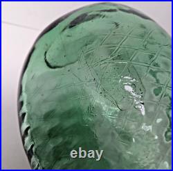 Vintage Empoli Decorative Green Glass Genie Bottle Decanter Retro MCM 22