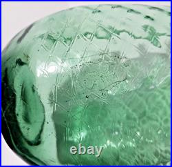 Vintage Empoli Decorative Green Glass Genie Bottle Decanter Retro MCM 22