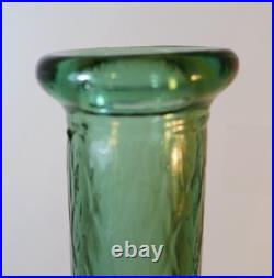 Vintage Empoli Decorative Green Glass Genie Bottle Decanter Retro MCM 22