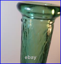 Vintage Empoli Decorative Green Glass Genie Bottle Decanter Retro MCM 22