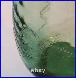 Vintage Empoli Decorative Green Glass Genie Bottle Decanter Retro MCM 22 Vintage Empoli Decorative Green Glass Genie Bottle Decanter Retro MCM 22