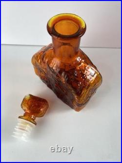 Vintage Empoli Glass Decanter Amberina Orange Textured Glass MCM Vintage Empoli Glass Decanter Amberina Orange Textured Glass MCM