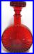 Vintage-Empoli-Glass-Decanter-Red-Orange-Squat-Sunburst-Made-in-Italy-10-Tall-01-ba
