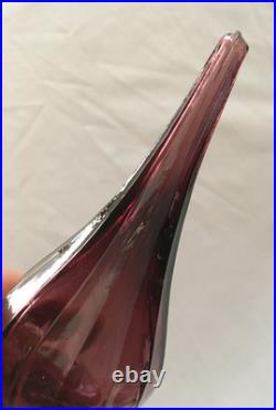 Vintage Empoli Glass Genie Bottle Decanter with Stopper Amethyst 18 1/4