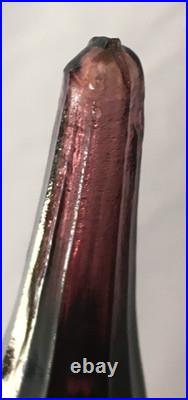 Vintage Empoli Glass Genie Bottle Decanter with Stopper Amethyst 18 1/4