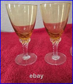 Vintage Empoli Glass Mid Century 50s-70s Hand-Blown Amber Glass Decanter Set (5)