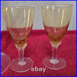 Vintage Empoli Glass Mid Century 50s-70s Hand-Blown Amber Glass Decanter Set (5)