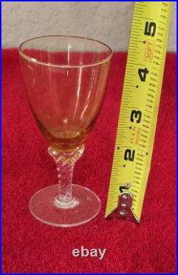 Vintage Empoli Glass Mid Century 50s-70s Hand-Blown Amber Glass Decanter Set (5)