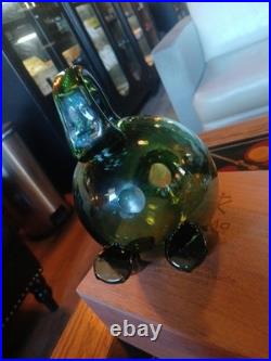 Vintage Empoli Glass Rabbit Decanter 10.25