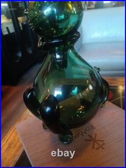 Vintage Empoli Glass Rabbit Decanter 10.25