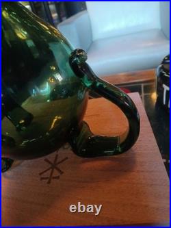 Vintage Empoli Glass Rabbit Decanter 10.25