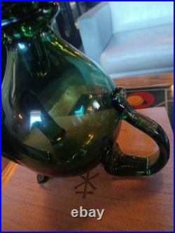 Vintage Empoli Glass Rabbit Decanter 10.25