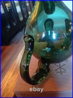 Vintage Empoli Glass Rabbit Decanter 10.25