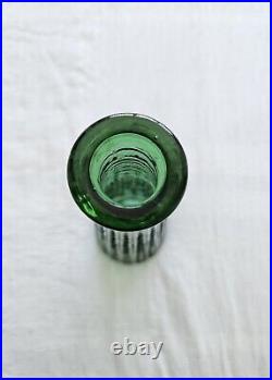 Vintage Empoli Green Tall Glass Art Bottle Decanter with Stopper