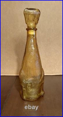 Vintage Empoli Italian Amber Dog Decanter, 12
