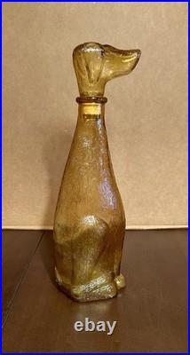 Vintage Empoli Italian Amber Dog Decanter, 12