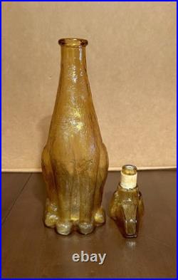 Vintage Empoli Italian Amber Dog Decanter, 12