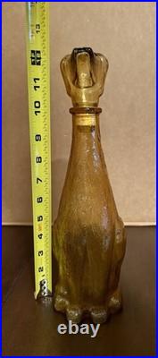 Vintage Empoli Italian Amber Dog Decanter, 12