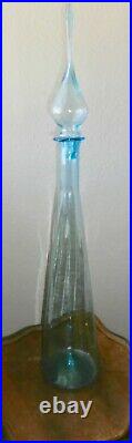 Vintage Empoli Italian Art Glass 27 1/2 TALL Genie Bottle Decanter & Stopper