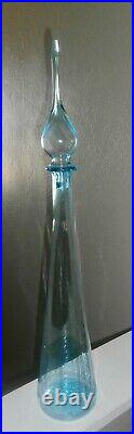 Vintage Empoli Italian Art Glass 27 1/2 TALL Genie Bottle Decanter & Stopper