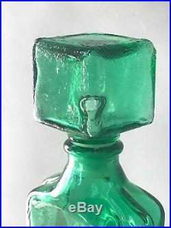 Vintage Empoli Italian Glass Bottle Decanter After Helena Tynell Riihimaki 1970s