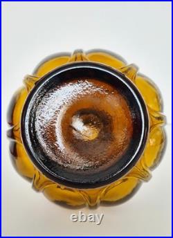 Vintage Empoli Italian Glass Corset Shape Ombre Genie Bottle Decanter Carafe