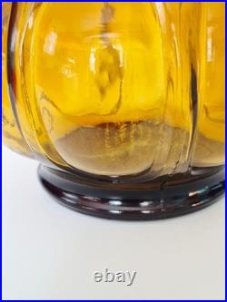 Vintage Empoli Italian Glass Corset Shape Ombre Genie Bottle Decanter Carafe