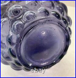 Vintage Empoli Italian Glass Genie Bottle Decanter Squat Hobnail
